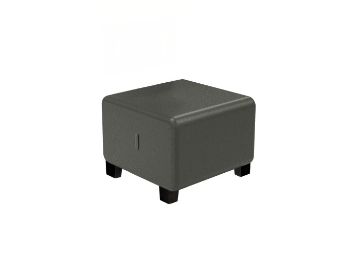 Puff 1 plaza polipiel negro - HIZIA