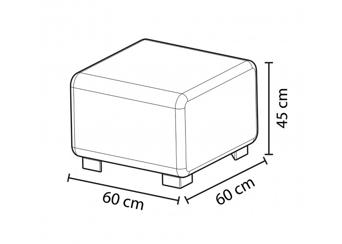 Pouf 1 place Simili Cuir Gris Moyen - HIZIA