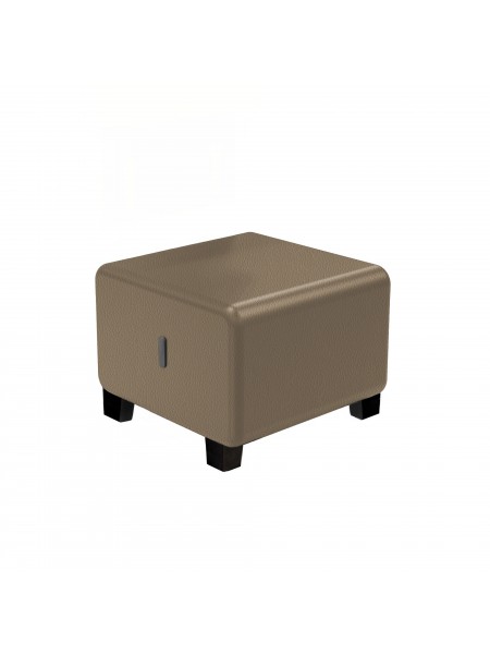 1-seater Black leatherette pouffe - HIZIA