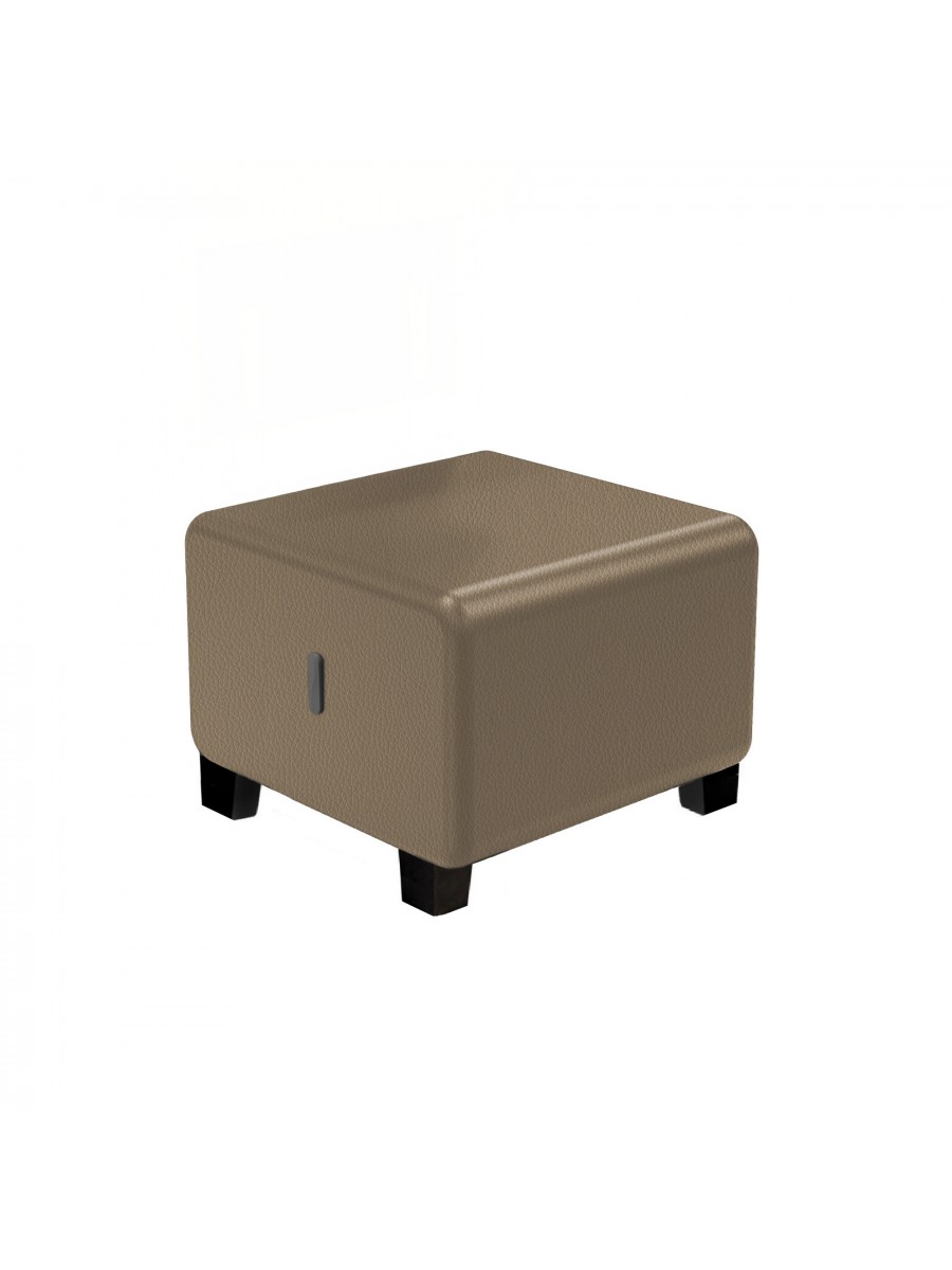 1-seater Black leatherette pouffe - HIZIA