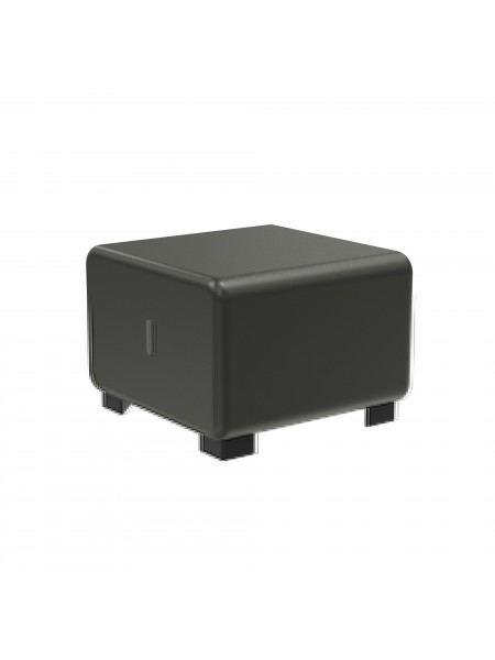1-seater Black leatherette pouffe - HIZIA