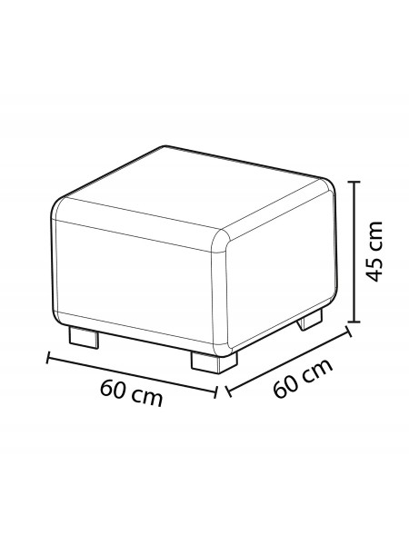 Pouf a 1 posto in similpelle nera - HIZIA