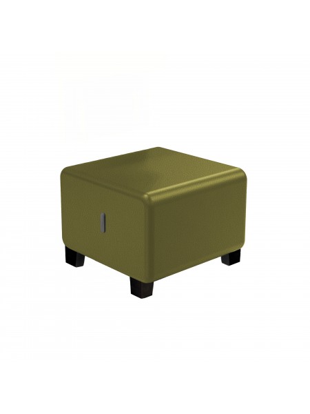 1-seater Black leatherette pouffe - HIZIA