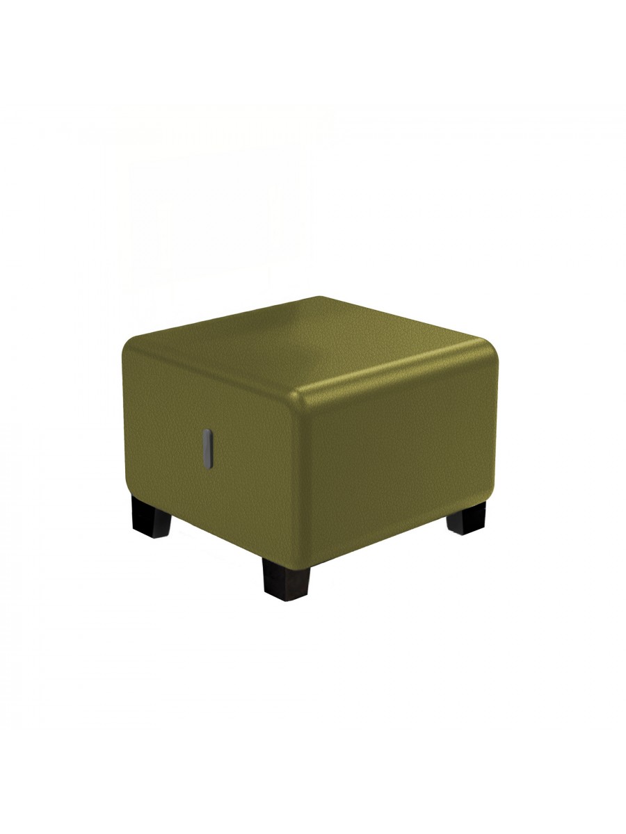 Pouf a 1 posto in similpelle nera - HIZIA