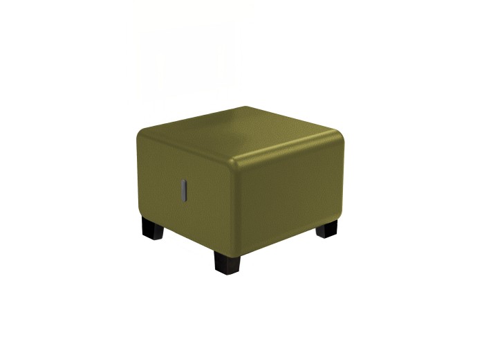 Pouf a 1 posto in similpelle nera - HIZIA