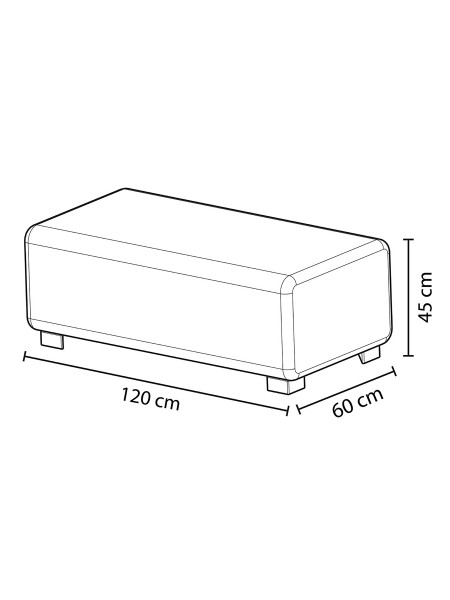 Pouf 2 places Simili Gris Moyen - HIZIA