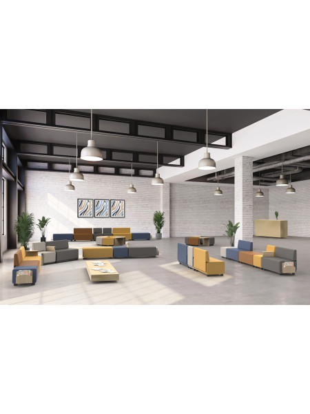 Pouf 2 places Simili Cuir Noir - HIZIA