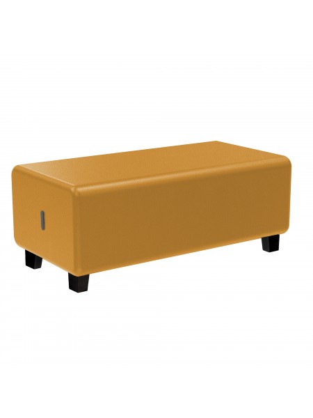 Hocker 2-Sitzer Kunstleder Schwarz - HIZIA