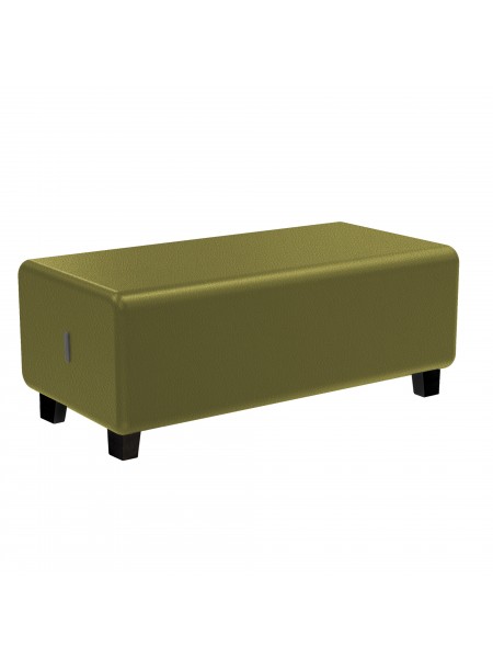 Hocker 2-Sitzer Kunstleder Schwarz - HIZIA