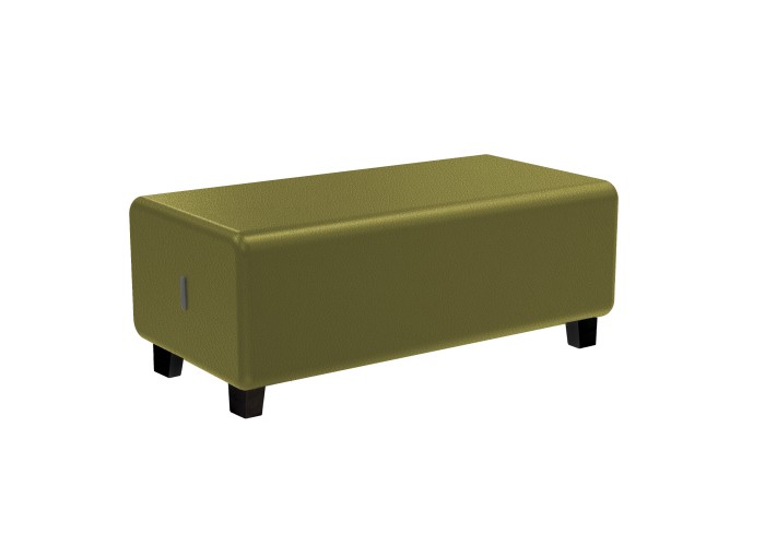 Hocker 2-Sitzer Kunstleder Schwarz - HIZIA