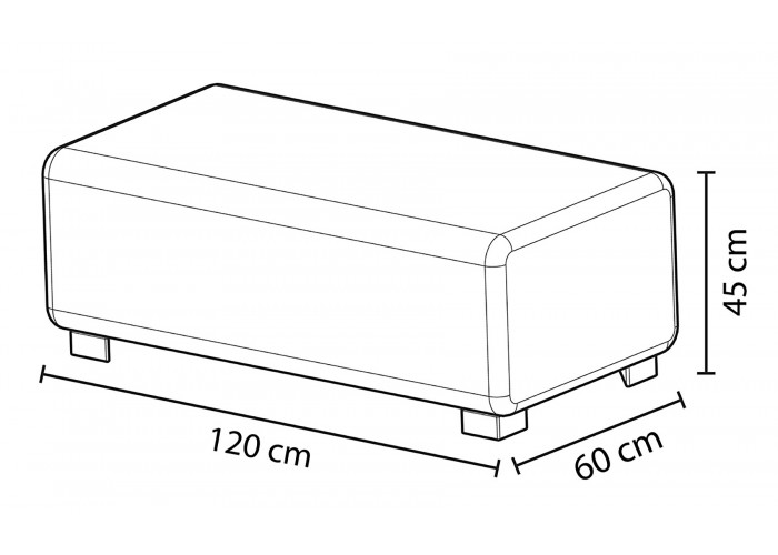 Pouf 2 posti in similpelle nera - HIZIA