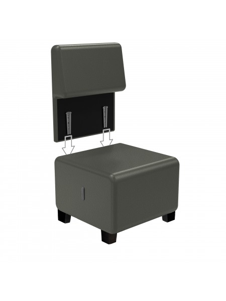 Sofa 1-sitzig Kunstleder Schwarz - HIZIA