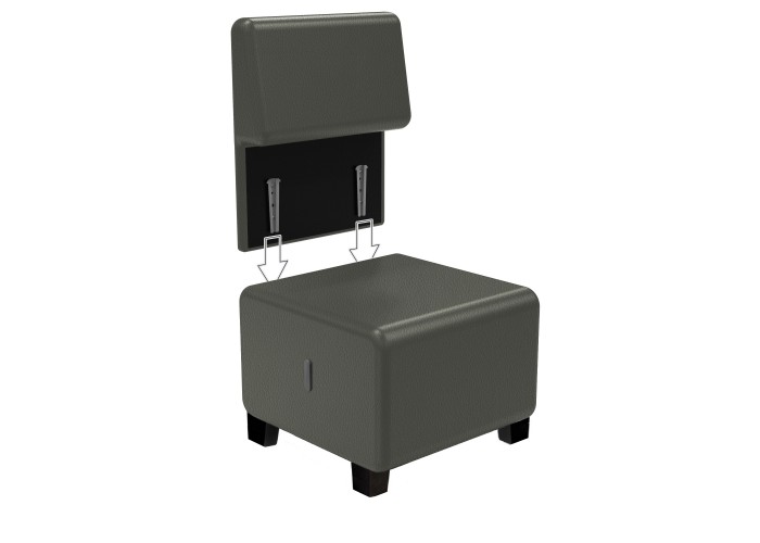 Sofa 1-sitzig Kunstleder Schwarz - HIZIA