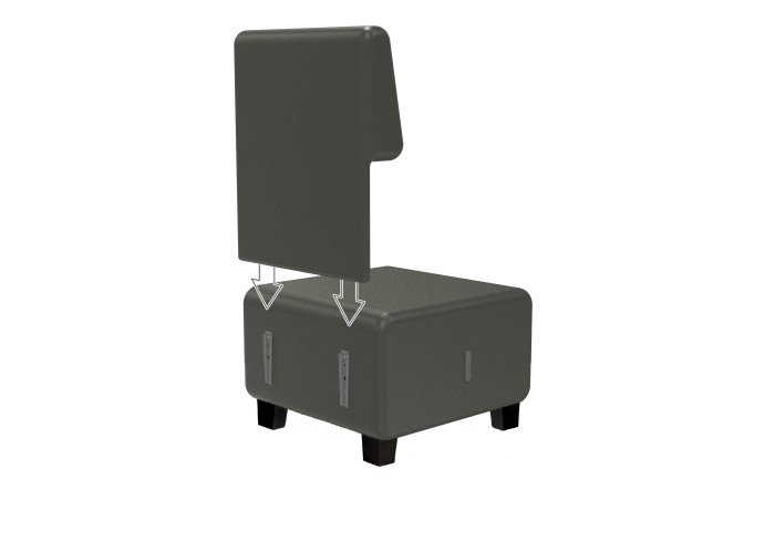 1-seater Sofa in Black Imitation Leather - HIZIA