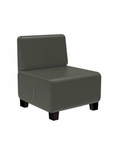 1-seater Sofa in Black Imitation Leather - HIZIA