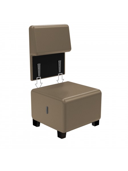 Canapé 1 place Simili Cuir Taupe - HIZIA