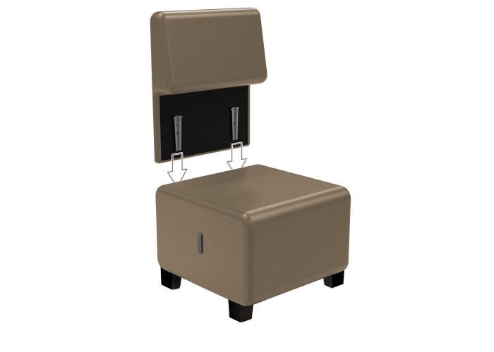 Divano a 1 posto in similpelle nera - HIZIA