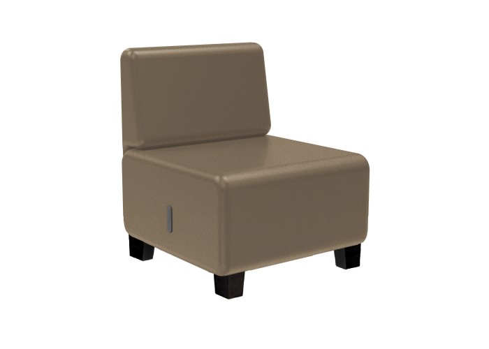 Sofa 1-sitzig Kunstleder Schwarz - HIZIA