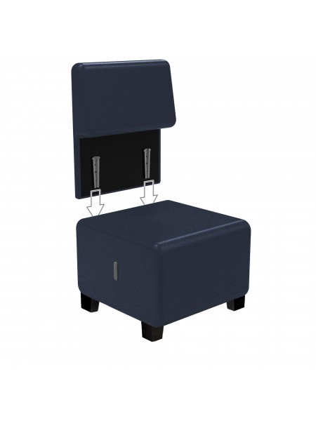 1-seater Sofa in Black Imitation Leather - HIZIA