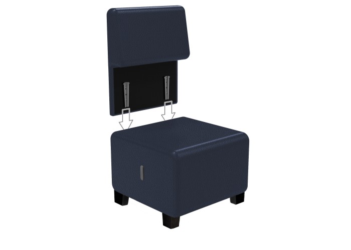 1-seater Sofa in Black Imitation Leather - HIZIA