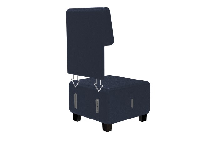 Sofa 1-sitzig Kunstleder Schwarz - HIZIA