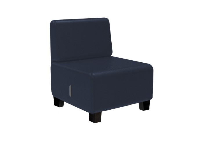 Sofa 1-sitzig Kunstleder Schwarz - HIZIA