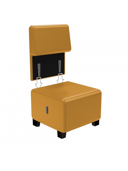 Sofa 1-sitzig Kunstleder Schwarz - HIZIA