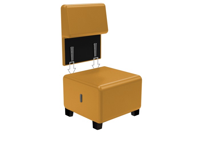 Divano a 1 posto in similpelle nera - HIZIA