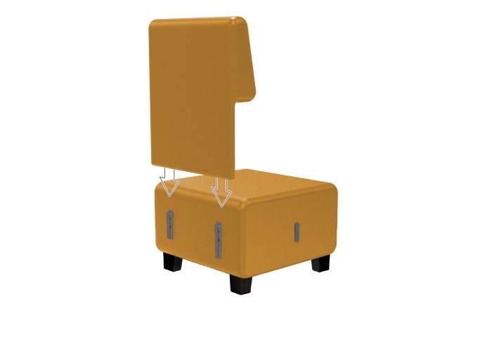 Sofa 1-sitzig Kunstleder Schwarz - HIZIA