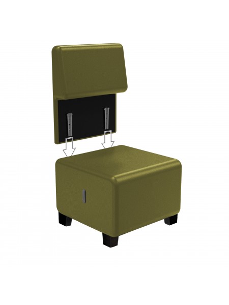 Canapé 1 place Simili Cuir Vert Avocat - HIZIA