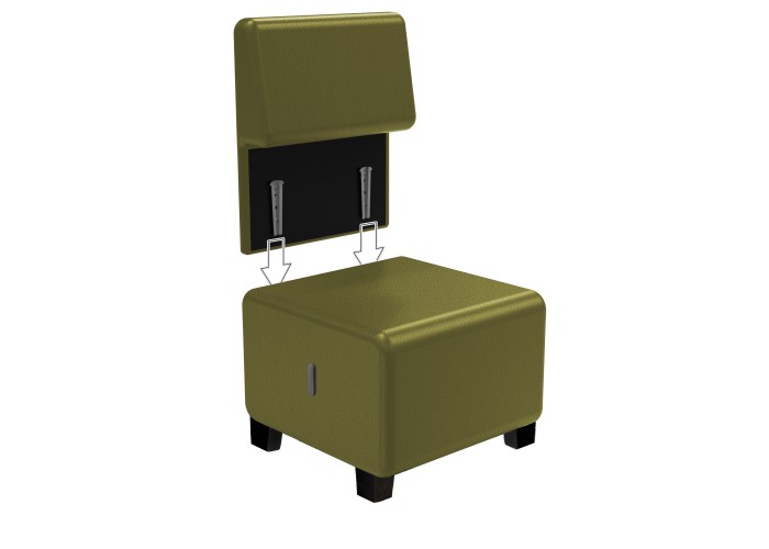 1-seater Sofa in Black Imitation Leather - HIZIA