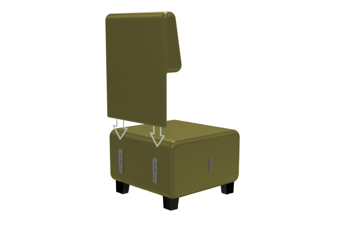 Sofa 1-sitzig Kunstleder Schwarz - HIZIA