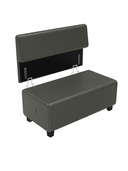 Canapé 2 places Similicuir Noir - HIZIA