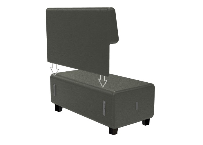 Canapé 2 places Similicuir Noir - HIZIA