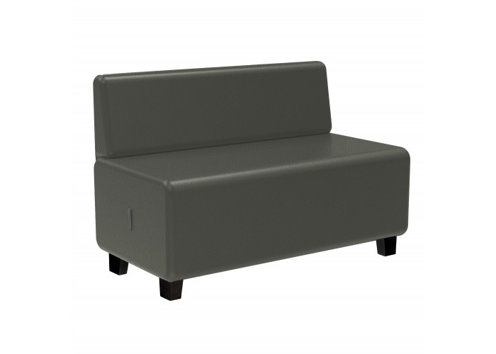 Canapé 2 places Similicuir Noir - HIZIA