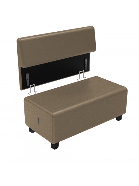 Canapé 2 places Similicuir Taupe - HIZIA