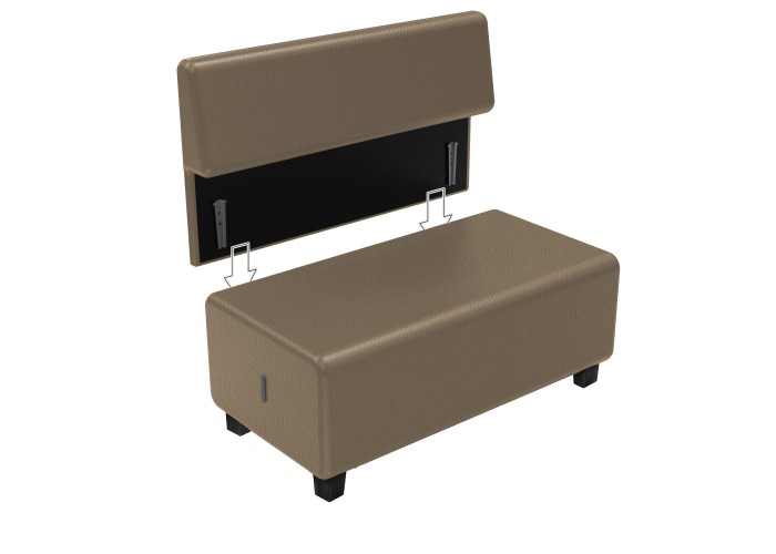 Canapé 2 places Similicuir Noir - HIZIA