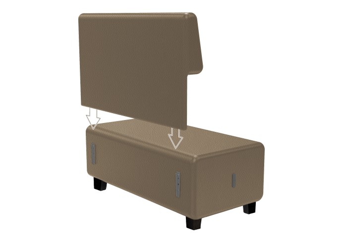 Canapé 2 places Similicuir Noir - HIZIA