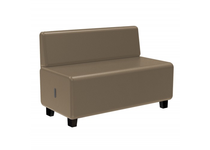 Canapé 2 places Similicuir Noir - HIZIA