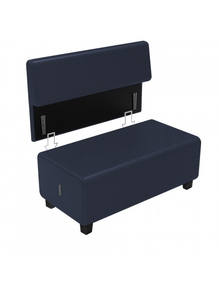 Canapé 2 places Similicuir Bleu Nuit - HIZIA