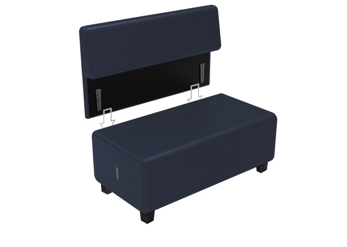 Canapé 2 places Similicuir Noir - HIZIA