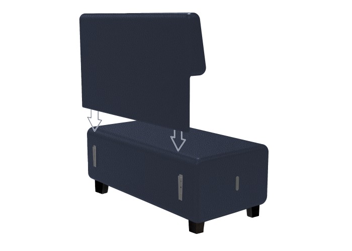 Canapé 2 places Similicuir Noir - HIZIA