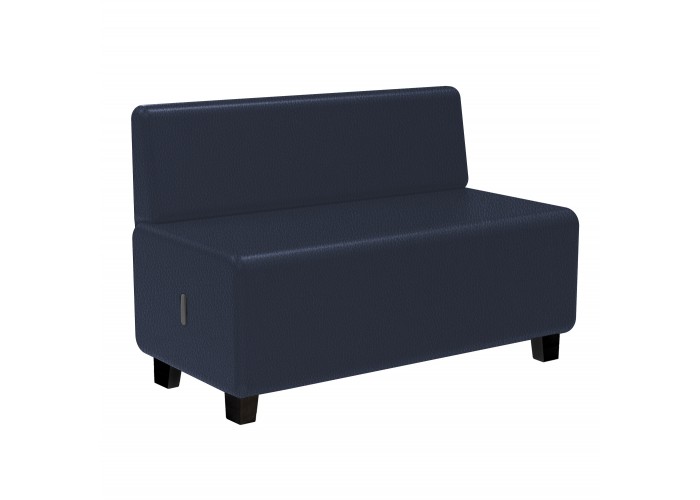 Canapé 2 places Similicuir Noir - HIZIA