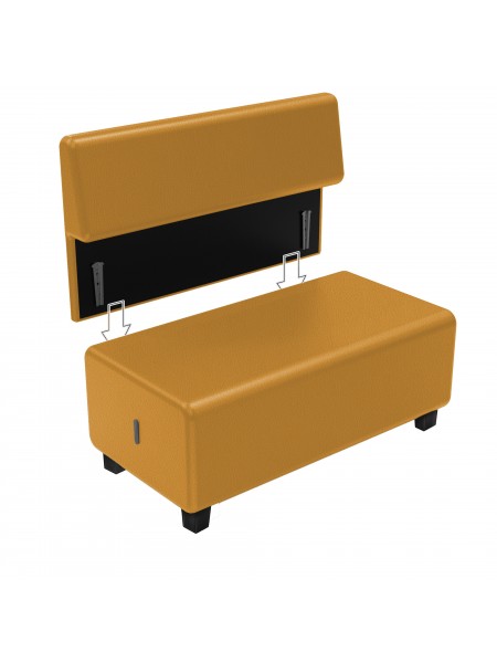 Canapé 2 places Similicuir Jaune Moutarde - HIZIA