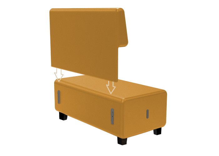 Canapé 2 places Similicuir Noir - HIZIA