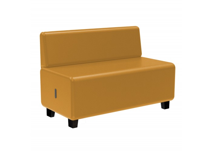 Canapé 2 places Similicuir Noir - HIZIA