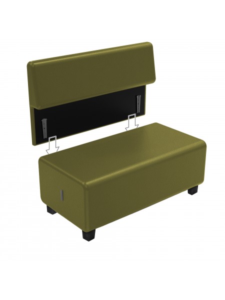 Canapé 2 places Similicuir Noir - HIZIA