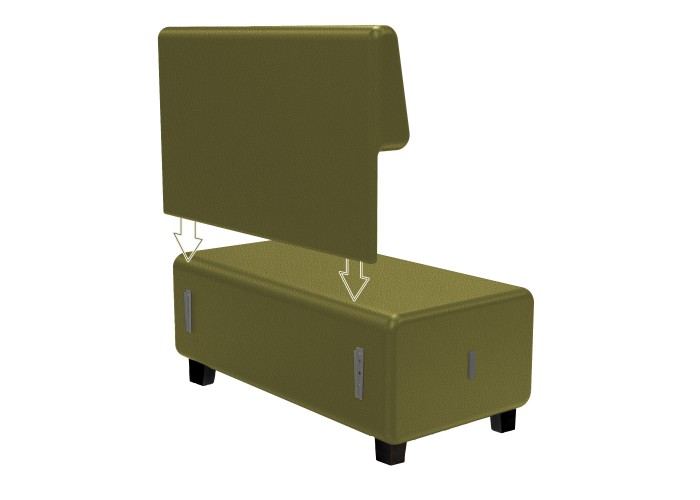 Canapé 2 places Similicuir Noir - HIZIA