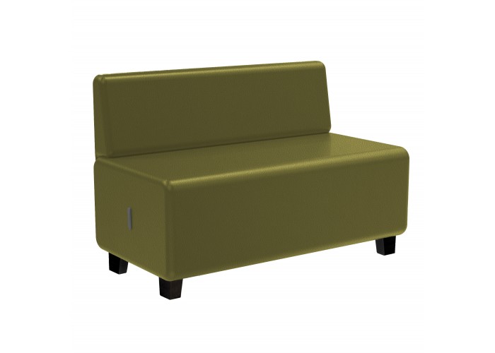 Canapé 2 places Similicuir Noir - HIZIA