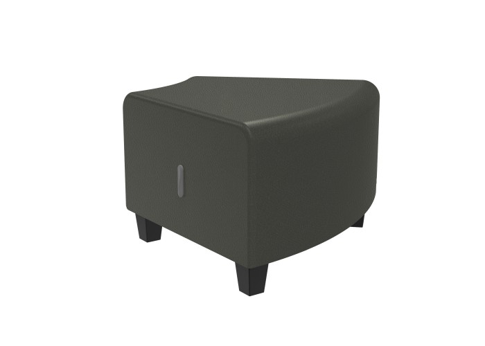 Pouf angulaire 1 place Similicuir Gris Moyen - HIZIA